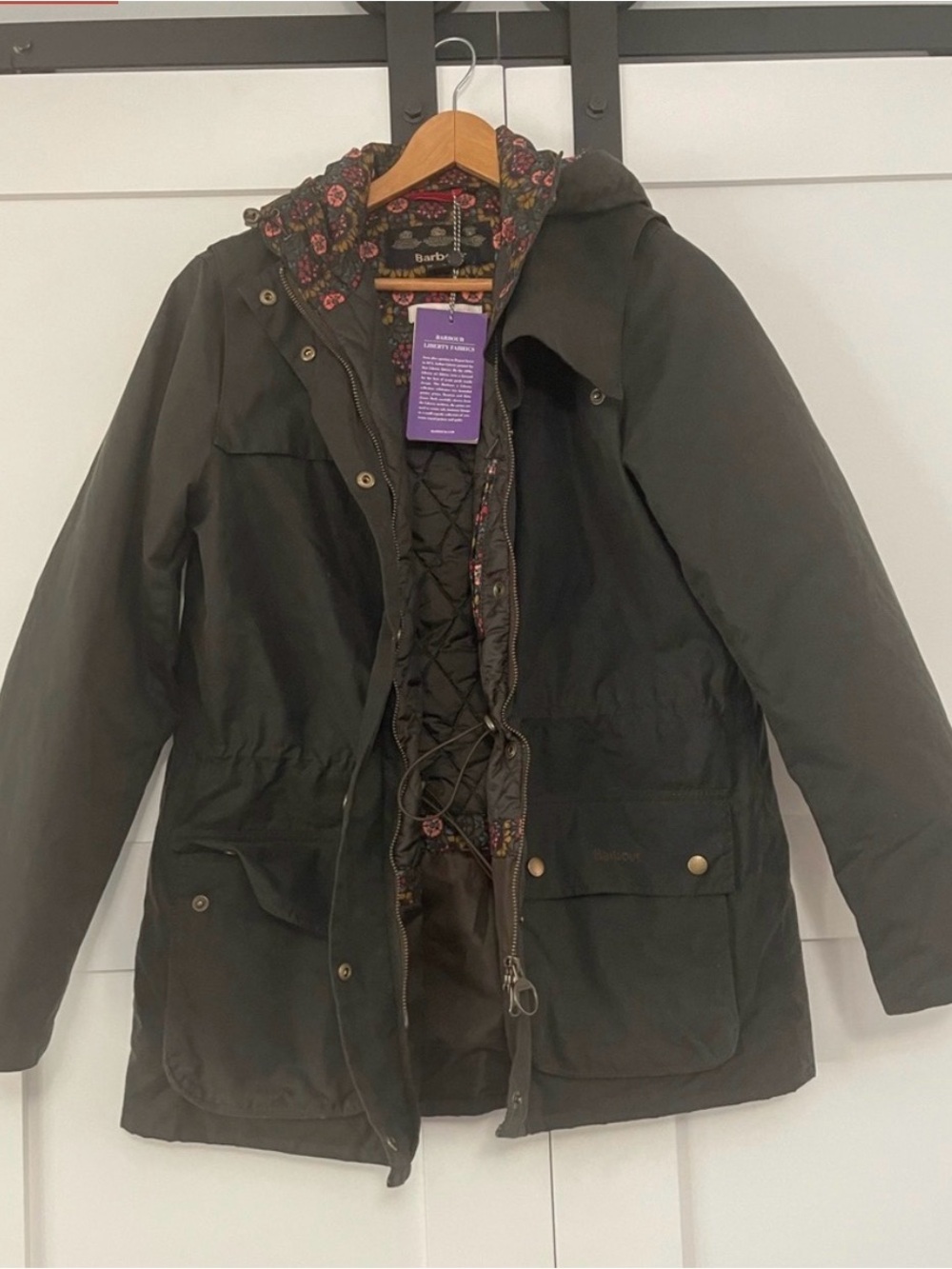 Barbour x Liberty Blaise Hooded Waxed Jacket US Size 8